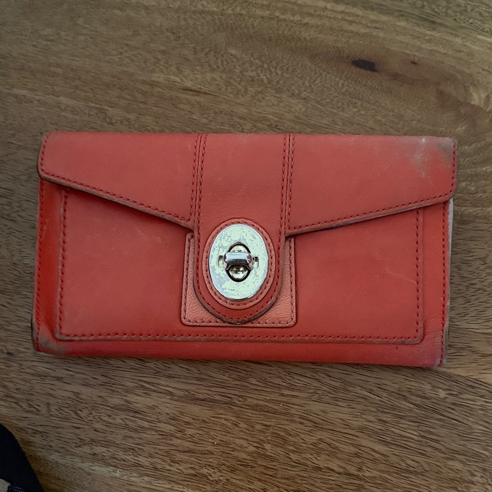 Coach Orange Leather Women's wallet